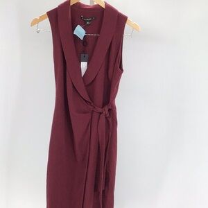Black Halo Burgundy Midi Dress